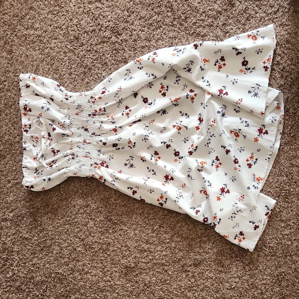 Strapless floral dress